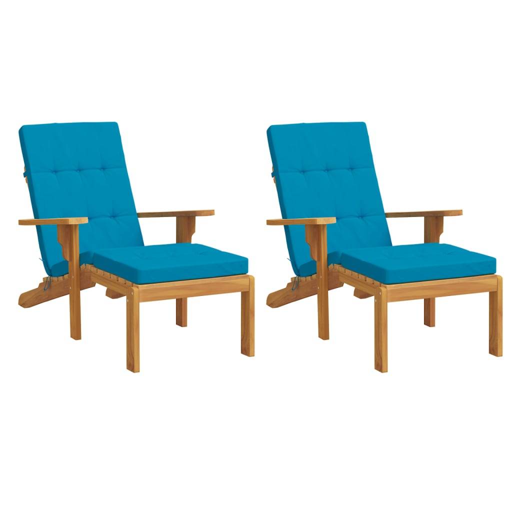 vidaXL Liegestuhl-Auflagen 2 Stk. Hellblau Oxford-Gewebe