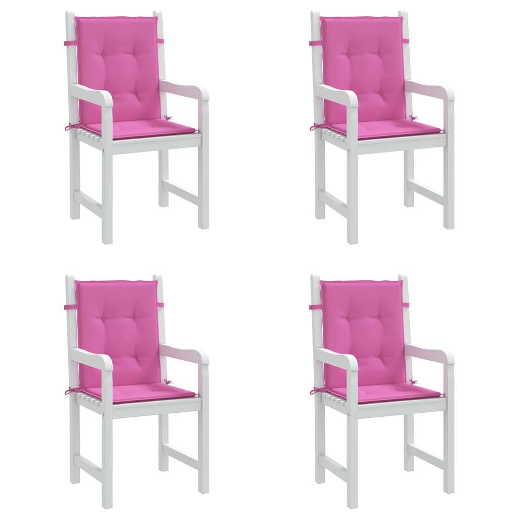vidaXL Niedriglehner-Auflagen 4 Stk. Rosa Stoff