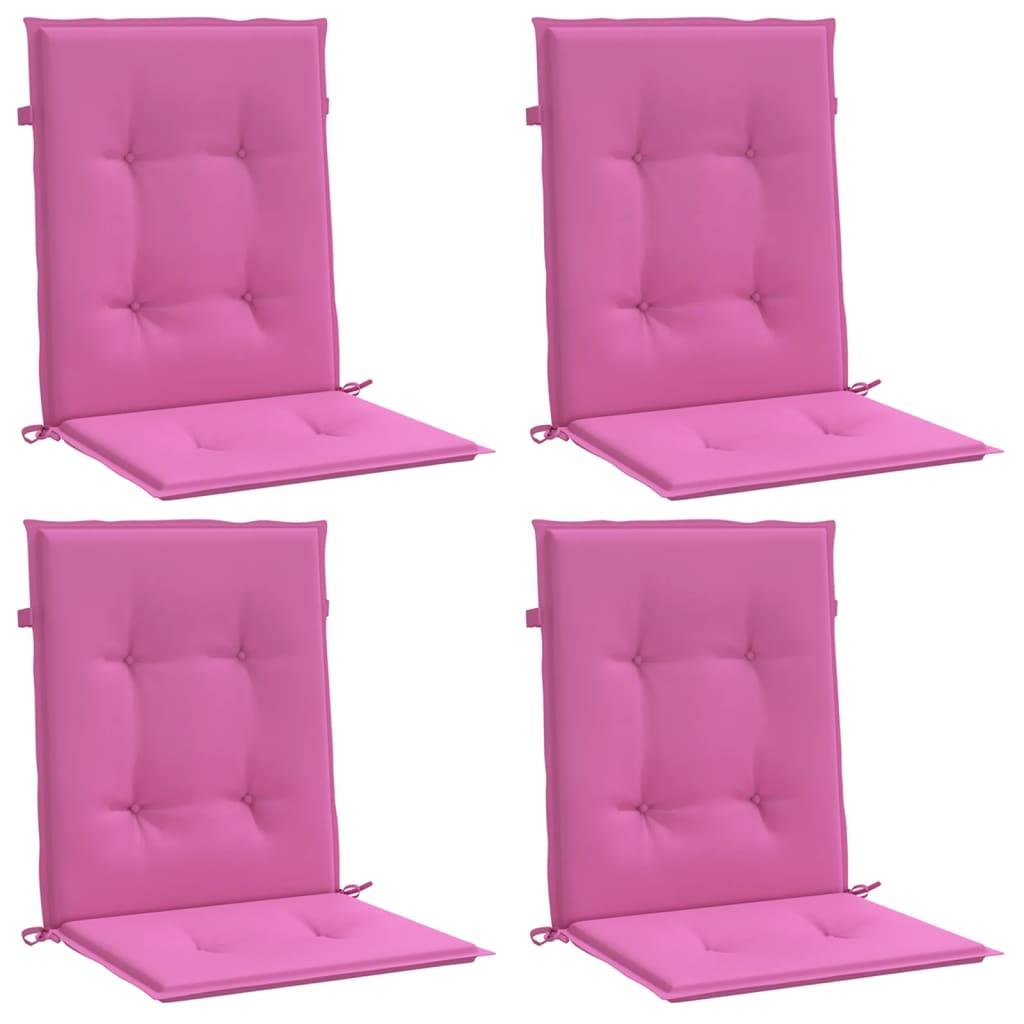 vidaXL Niedriglehner-Auflagen 4 Stk. Rosa Stoff