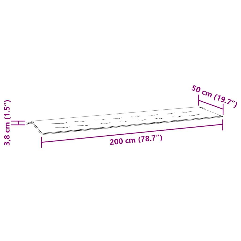 vidaXL Gartenbank-Auflage Türkis 200x50x4 cm Stoff