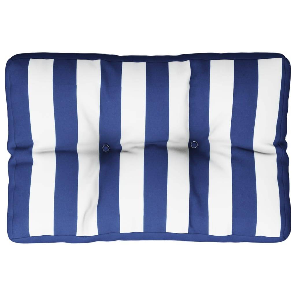 vidaXL Palettenkissen Blau Weiß Gestreift 60x40x12 cm Stoff