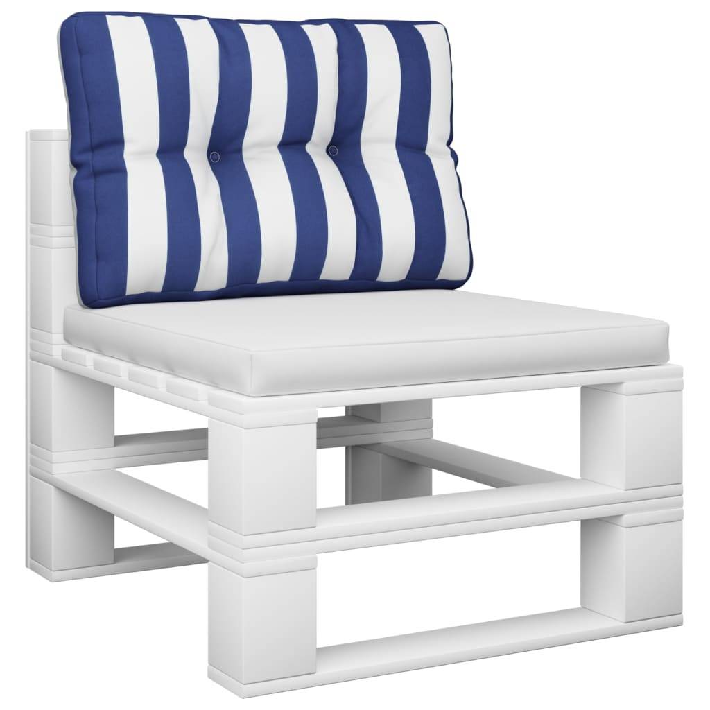vidaXL Palettenkissen Blau Weiß Gestreift 60x40x12 cm Stoff