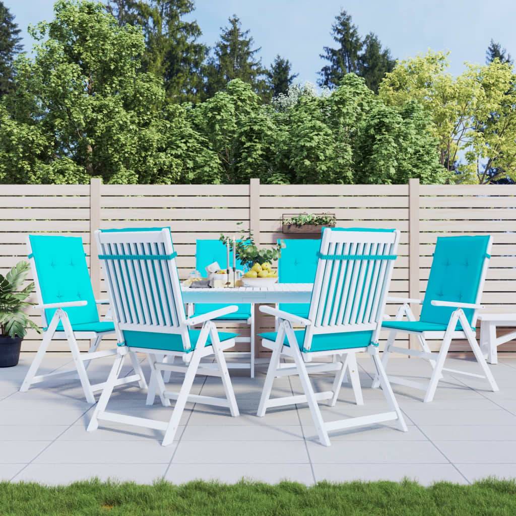 vidaXL Hochlehner-Auflagen 6 Stk. Türkis Stoff