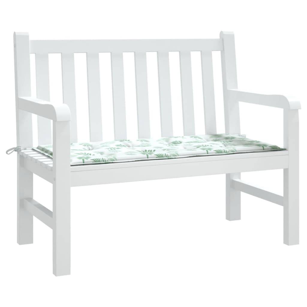 vidaXL Gartenbank-Auflage Blattmuster 100x50x3 cm Oxford-Gewebe