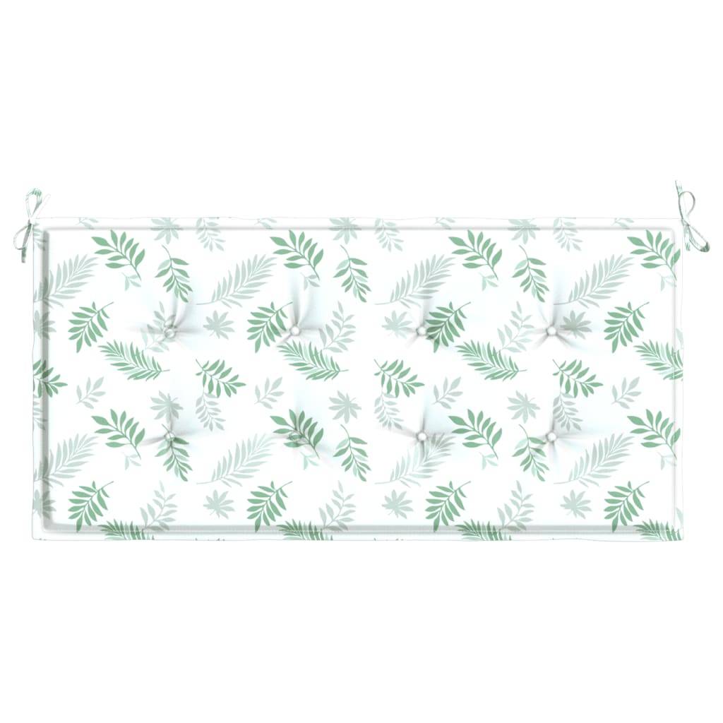 vidaXL Gartenbank-Auflage Blattmuster 100x50x3 cm Oxford-Gewebe