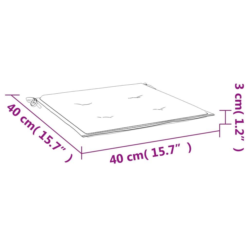 vidaXL Gartenstuhl-Kissen 2 Stk. Creme 40x40x3 cm Oxford-Gewebe