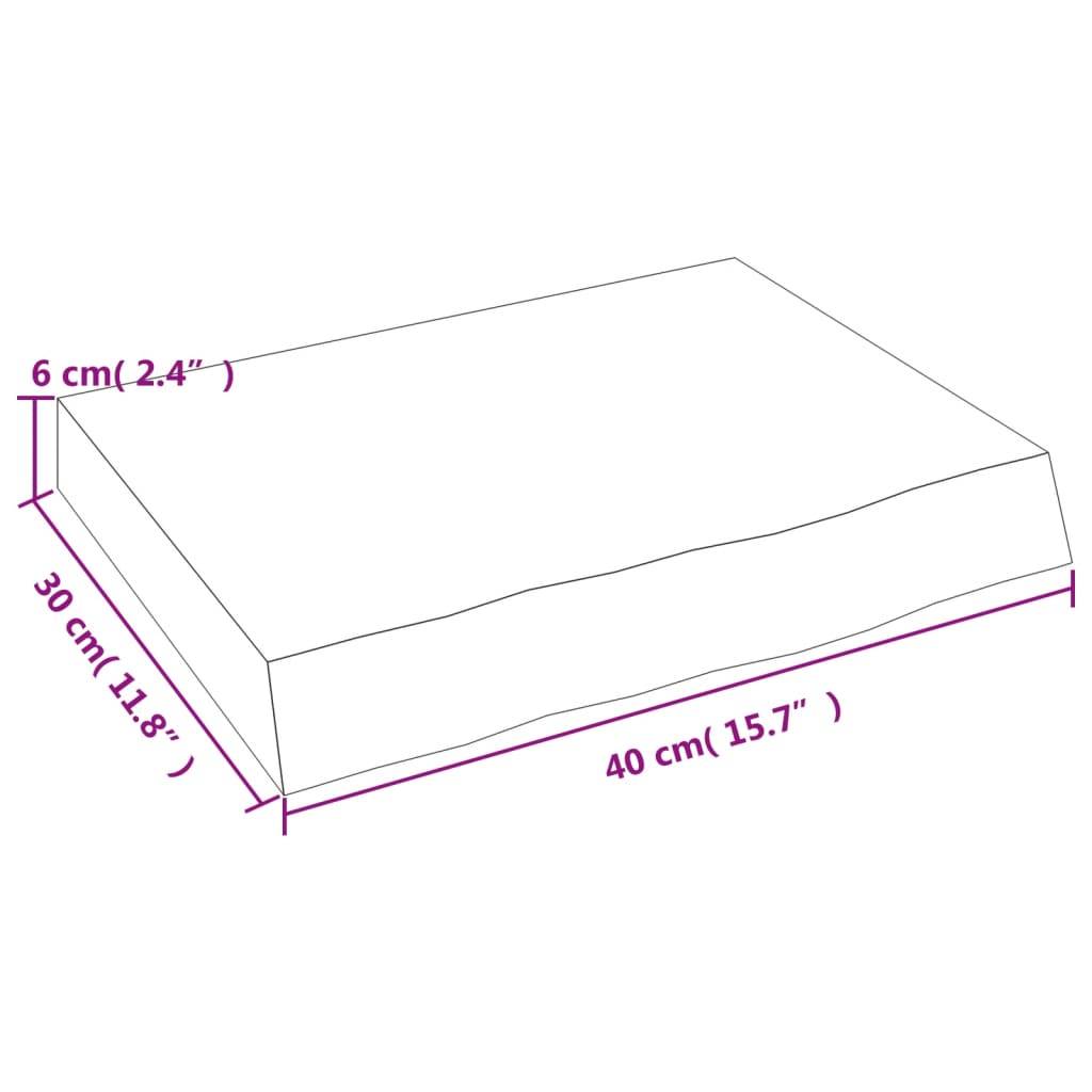 vidaXL Wandregal 40x30x(2-6) cm Massivholz Eiche Unbehandelt