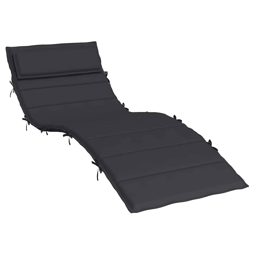 vidaXL Sonnenliegen-Auflage Schwarz 180x60x4 cm Oxford-Gewebe