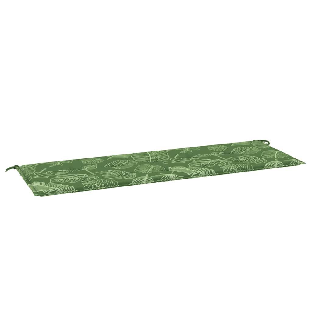 vidaXL Gartenbank-Auflage Blattmuster 150x50x4 cm Oxford-Gewebe
