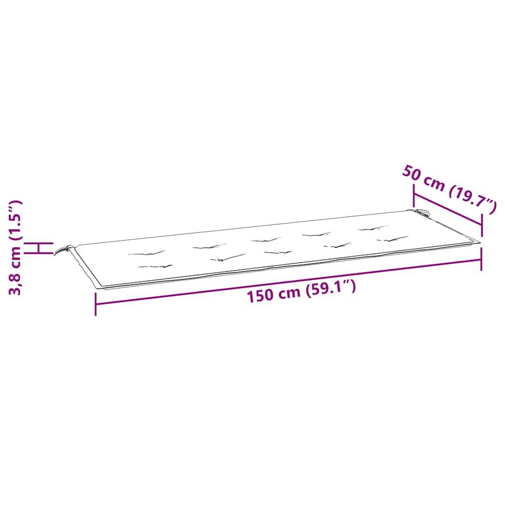 vidaXL Gartenbank-Auflage Grau 150x50x4 cm Oxford-Gewebe