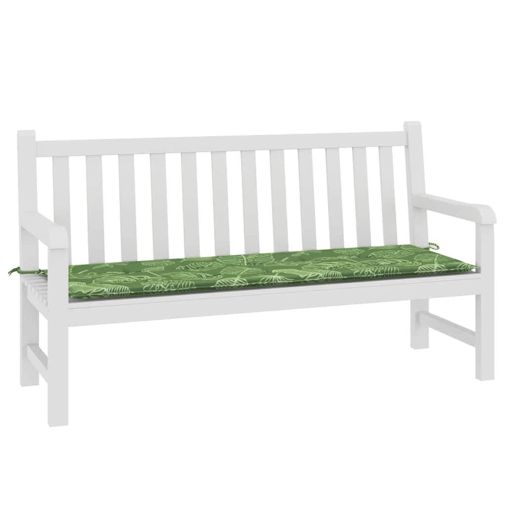 vidaXL Gartenbank-Auflage Blattmuster 150x50x4 cm Oxford-Gewebe