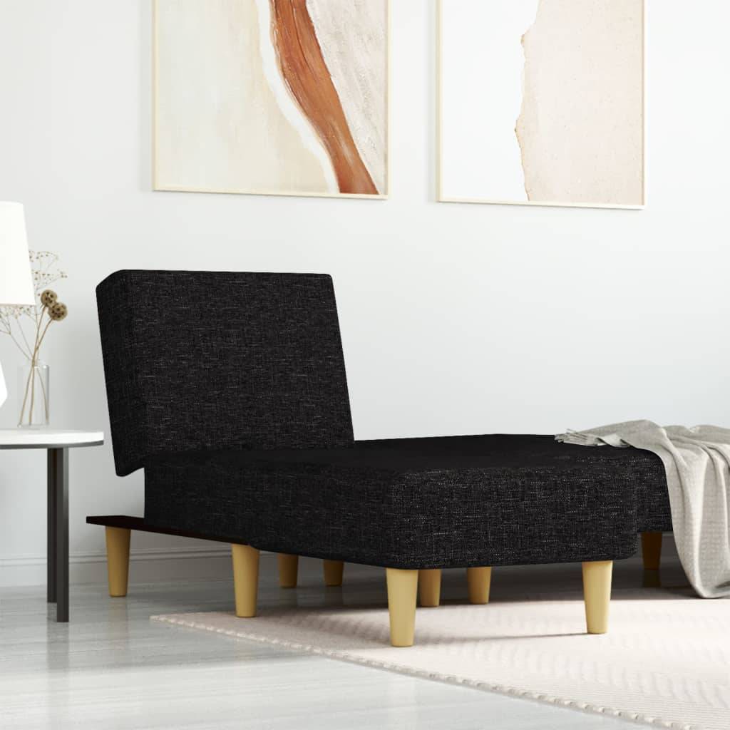 vidaXL Chaiselongue Schwarz Stoff