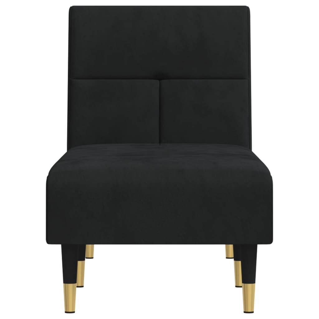vidaXL Chaiselongue Schwarz Samt