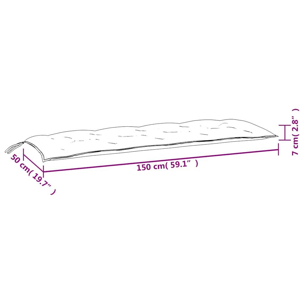 vidaXL Gartenbank-Auflagen 2 Stk. Blattmuster 150x50x7 cm Stoff