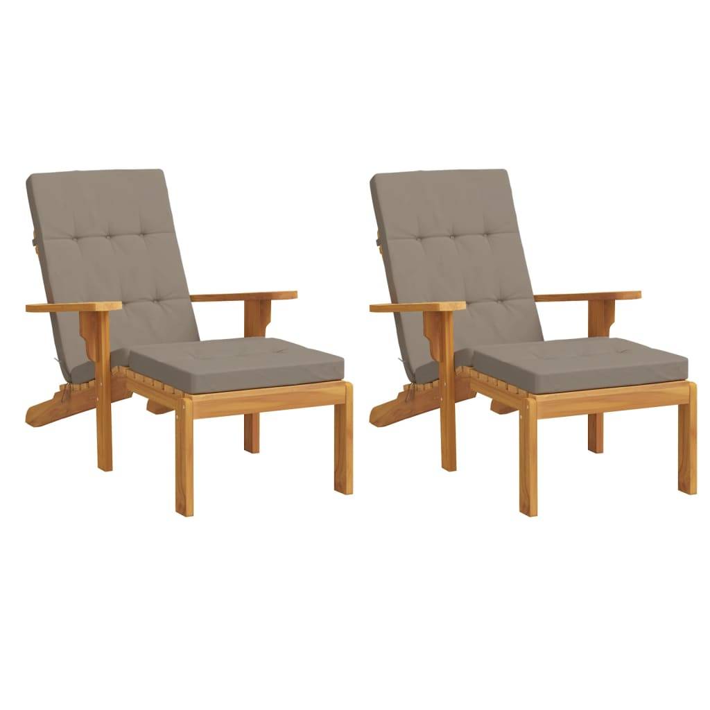 vidaXL Liegestuhl-Auflagen 2 Stk. Taupe Oxford-Gewebe