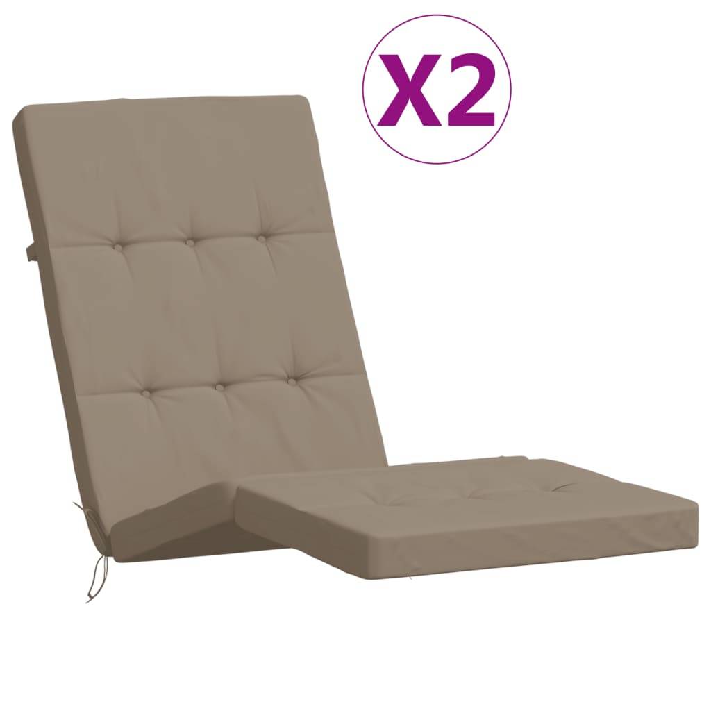 vidaXL Liegestuhl-Auflagen 2 Stk. Taupe Oxford-Gewebe