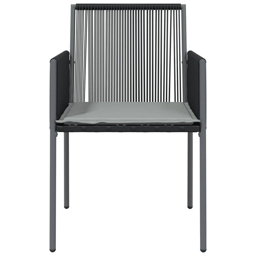 vidaXL Gartenstühle mit Kissen 2 Stk. Schwarz 54x60,5x83,5 cm