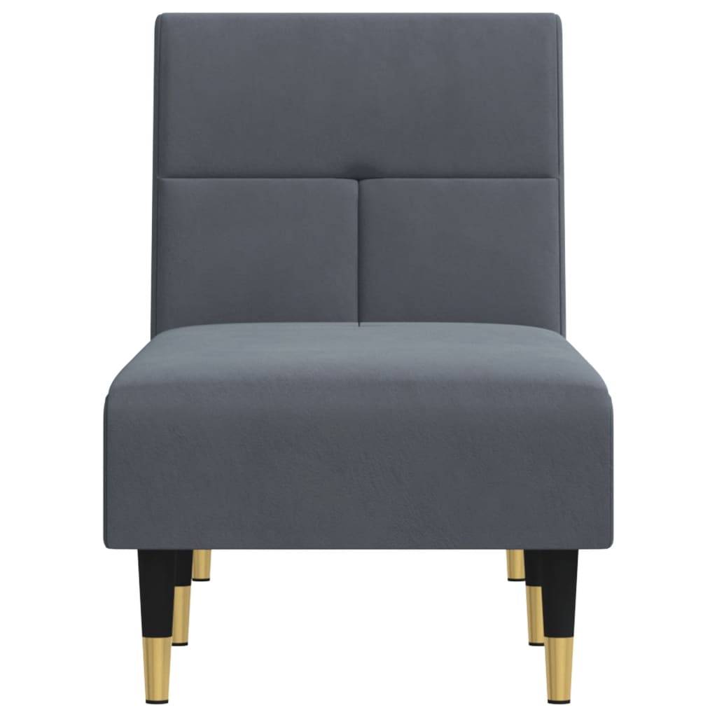 vidaXL Chaiselongue Dunkelgrau Samt