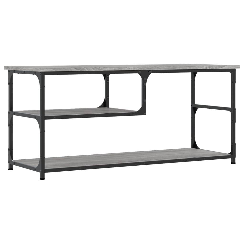 vidaXL TV-Schrank Grau Sonoma 103x38x46,5 cm Holzwerkstoff und Stahl