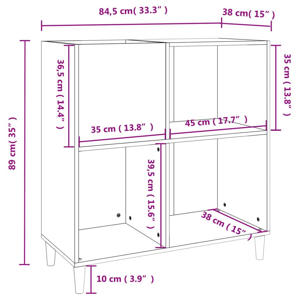 vidaXL Plattenschrank Betongrau 84,5x38x89 cm Holzwerkstoff