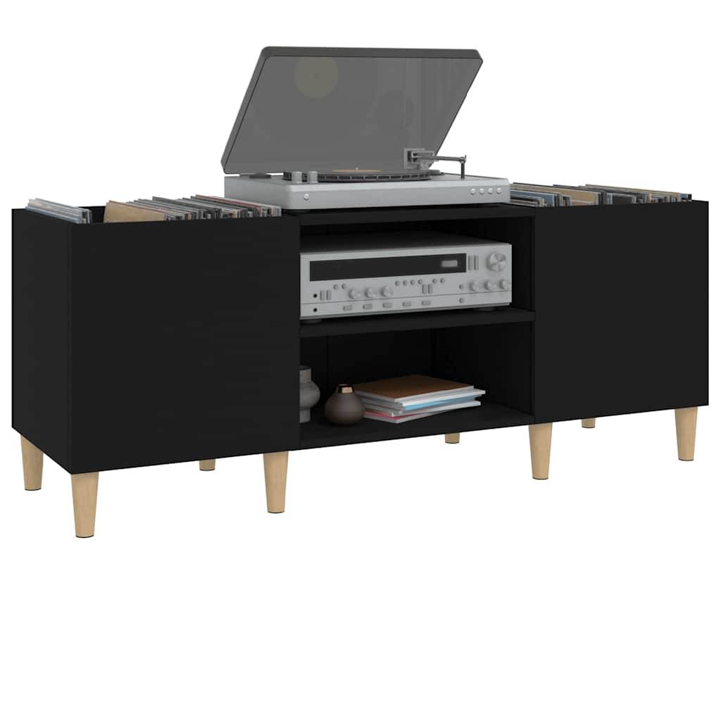 vidaXL Plattenschrank Schwarz 121x38x48 cm Holzwerkstoff