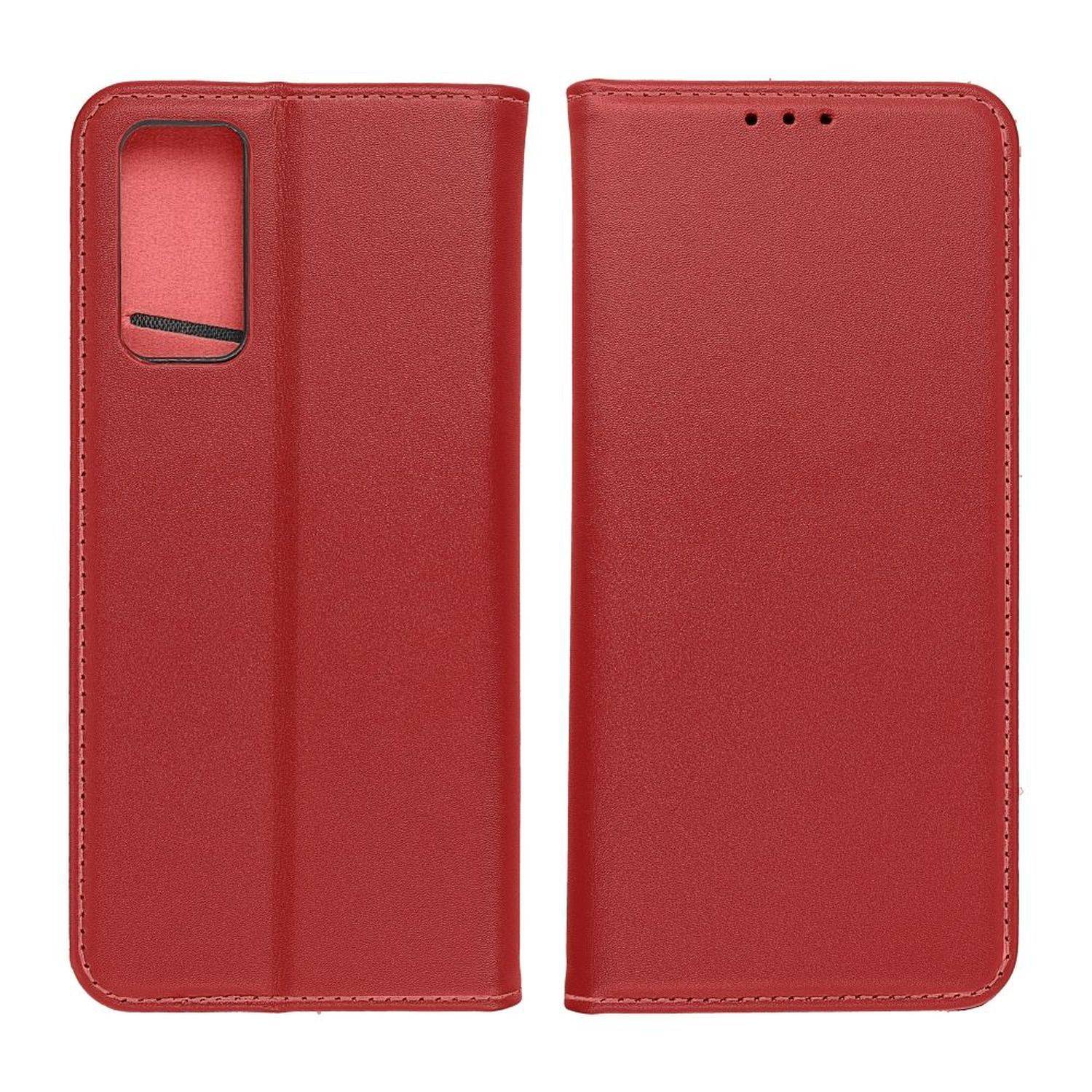 Smart Pro Echt Leder Hülle Tasche kompatibel mit iPhone 15 Plus Rot