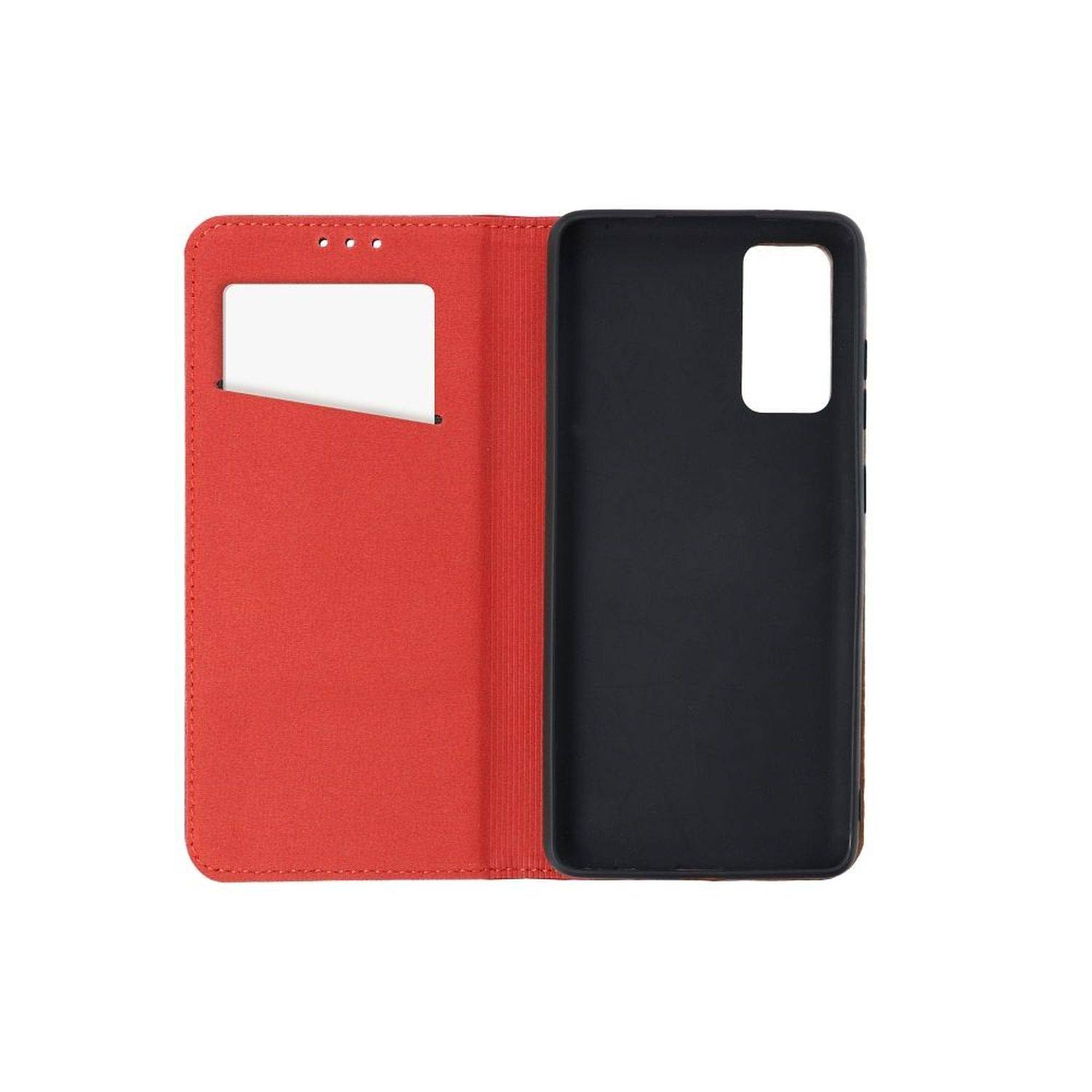 Smart Pro Echt Leder Hülle Tasche kompatibel mit iPhone 15 Plus Rot