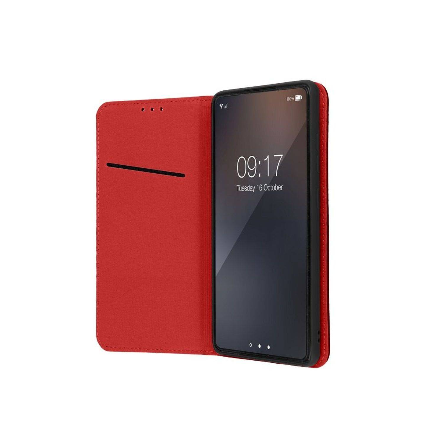Smart Pro Echt Leder Hülle Tasche kompatibel mit iPhone 15 Plus Rot