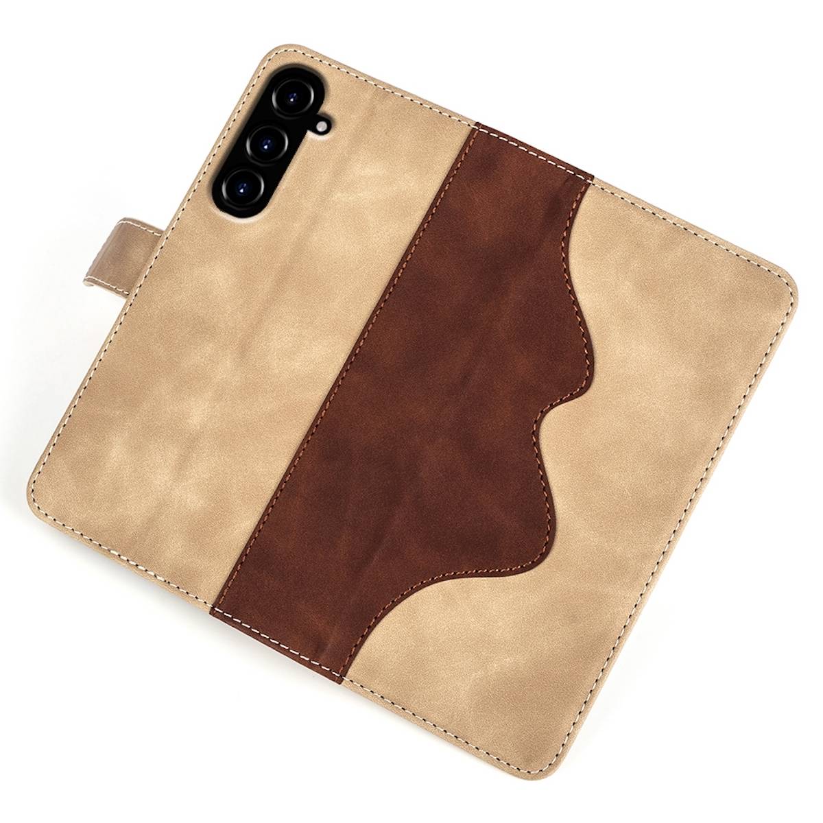 Für Samsung Galaxy S23 FE 5G Design Handy Tasche Bookcover Etui Braun