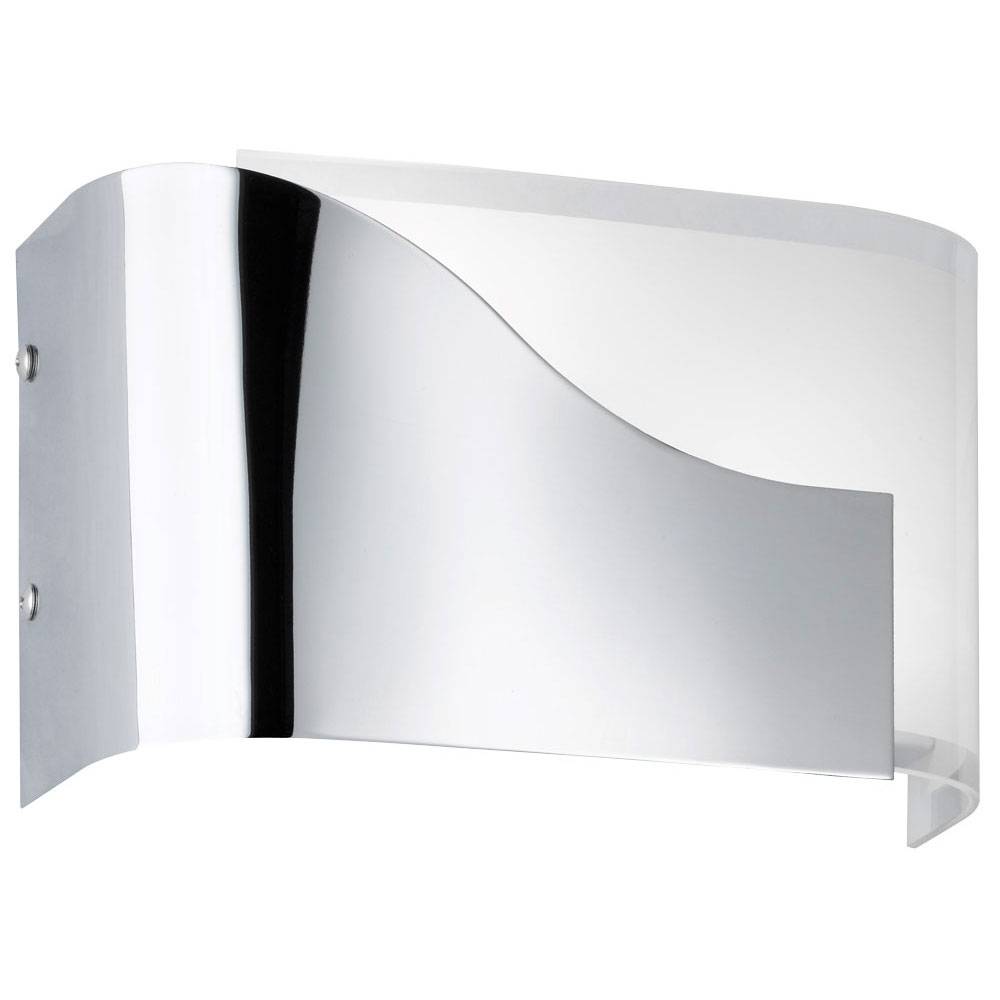 Wandleuchte Modern Wandlampe Glas Flurlampe Chrom, teilsatiniert, 2x LED 3,5W 350Lm warmweiß, HxBxT 15x24,5x10 cm