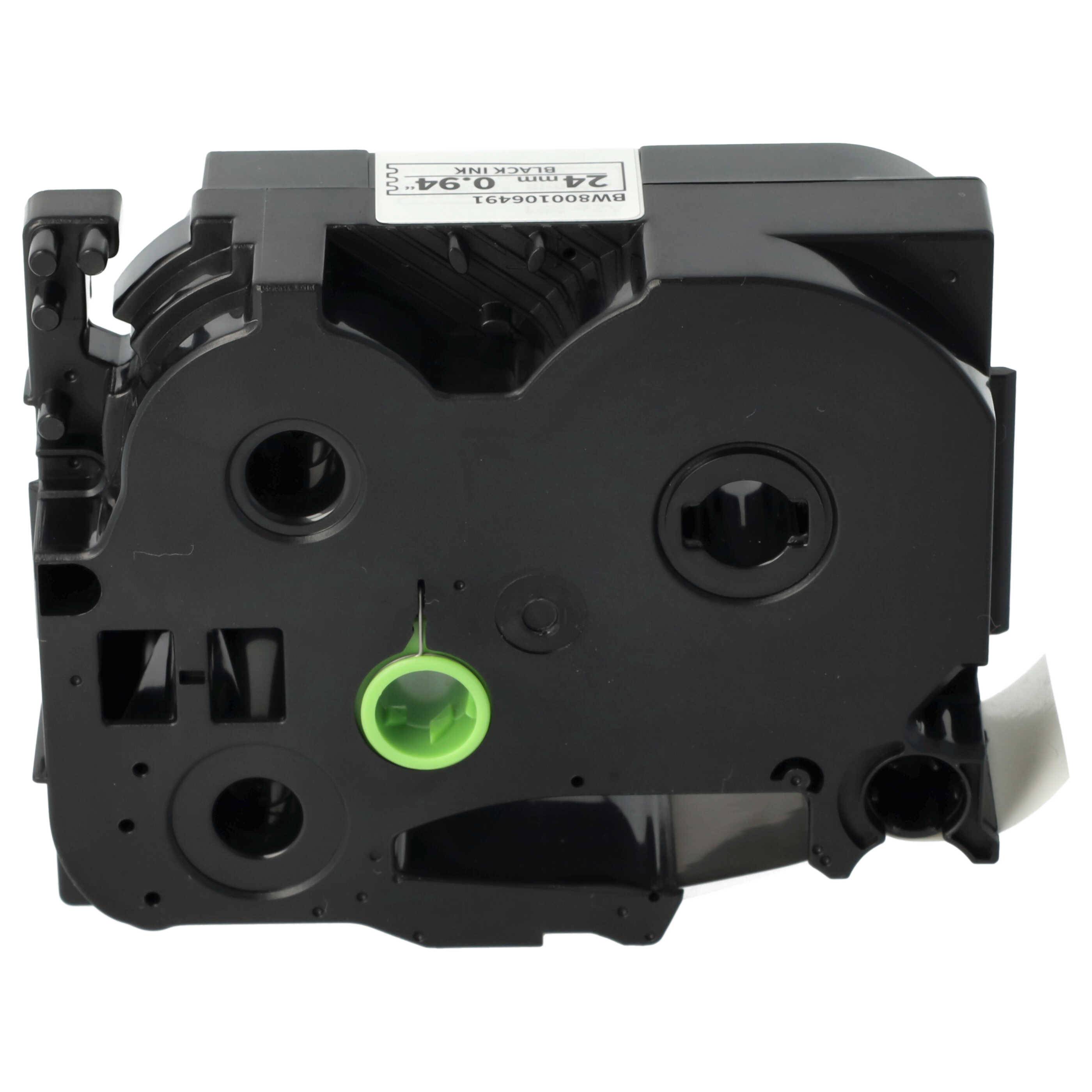 vhbw 3x Schriftband-Kassette kompatibel mit Brother P-Touch PT-530, PT-540, PT-540C, PT-580C, PT-D600 Etiketten-Drucker 8m x 24mm Schwarz auf Weiß