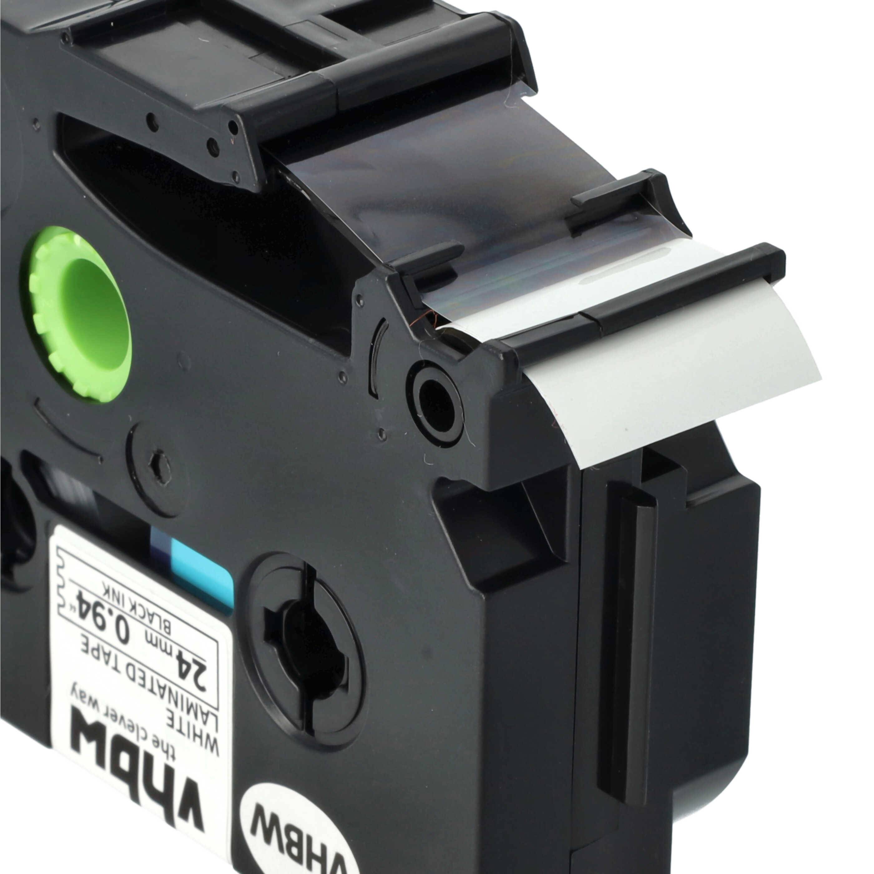 vhbw 3x Schriftband-Kassette kompatibel mit Brother P-Touch PT-E800KTW, PT-E800T, PT-E550W, E550WVP Etiketten-Drucker 8m x 24mm Schwarz auf Weiß