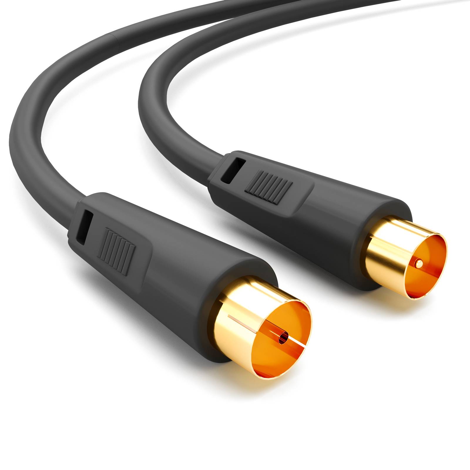 hb-digital 3.75m SAT Antennenkabel 100dB 2-Fach BZT/CE mit Außen Durchmesser 5mm IEC-Stecker auf IEC-Buchse schwarz