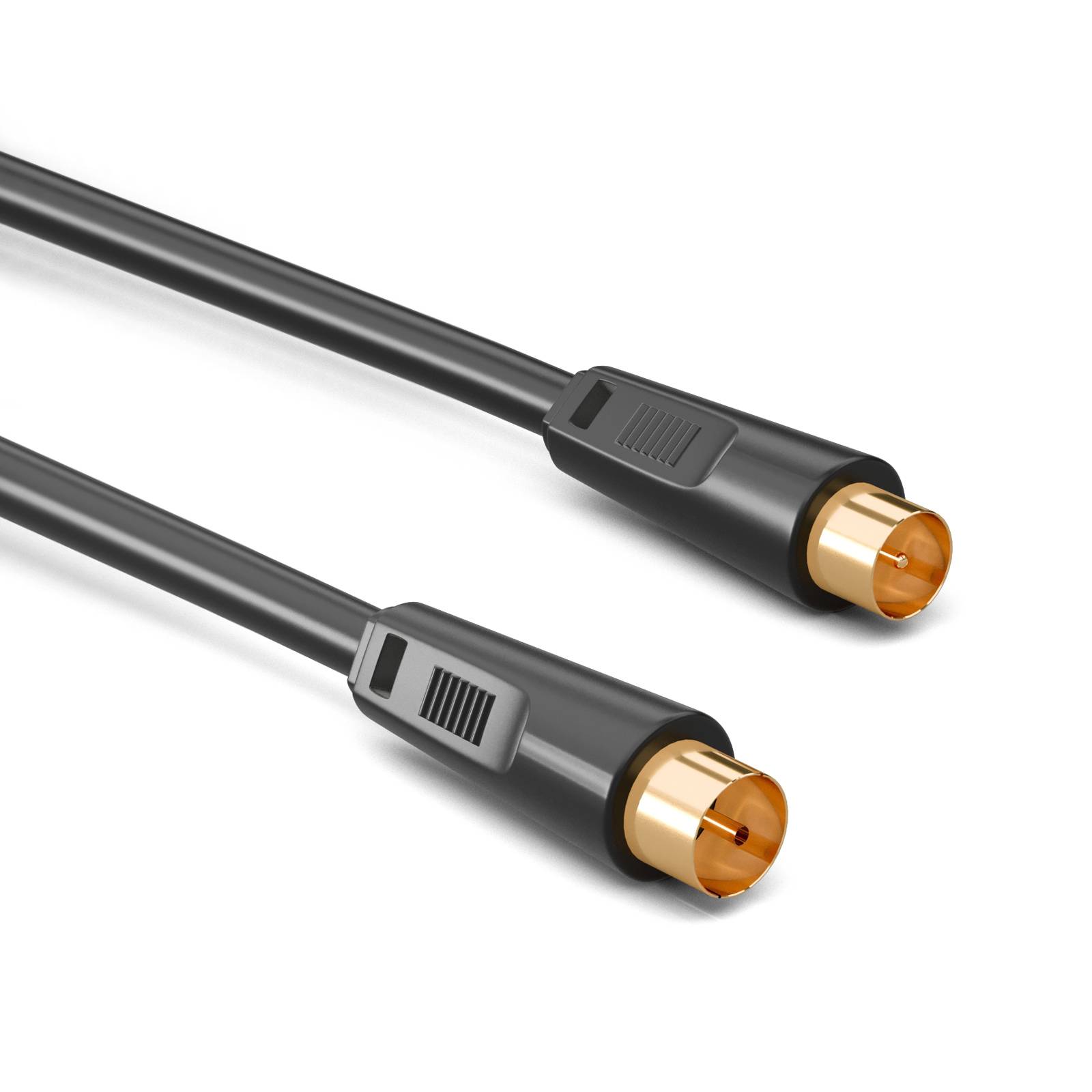 hb-digital 5m SAT Antennenkabel 100dB 2-Fach BZT/CE mit Außen Durchmesser 5mm IEC-Stecker auf IEC-Buchse schwarz