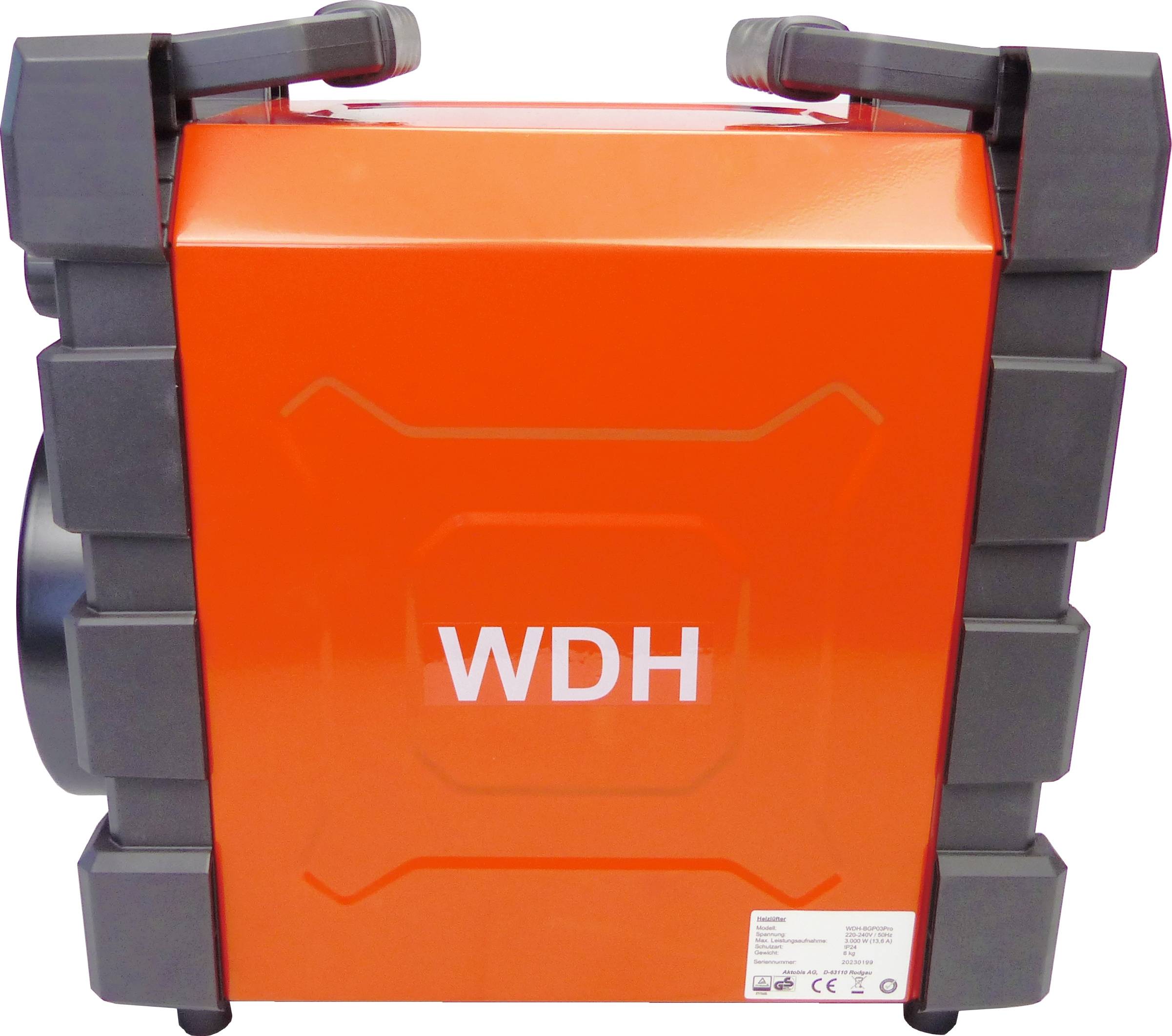 WDH Heizgebläse WDH-BGP03Pro (3kW) - 25m² - H 33 x B 23,5 x T 35 cm