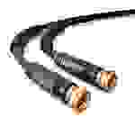 hb-digital 15m SAT Anschluss Kabel 100dB mit 2 x F-Stecker vergoldet mit 2 x Ferritkern Außen Durchmesser 5mm schwarz
