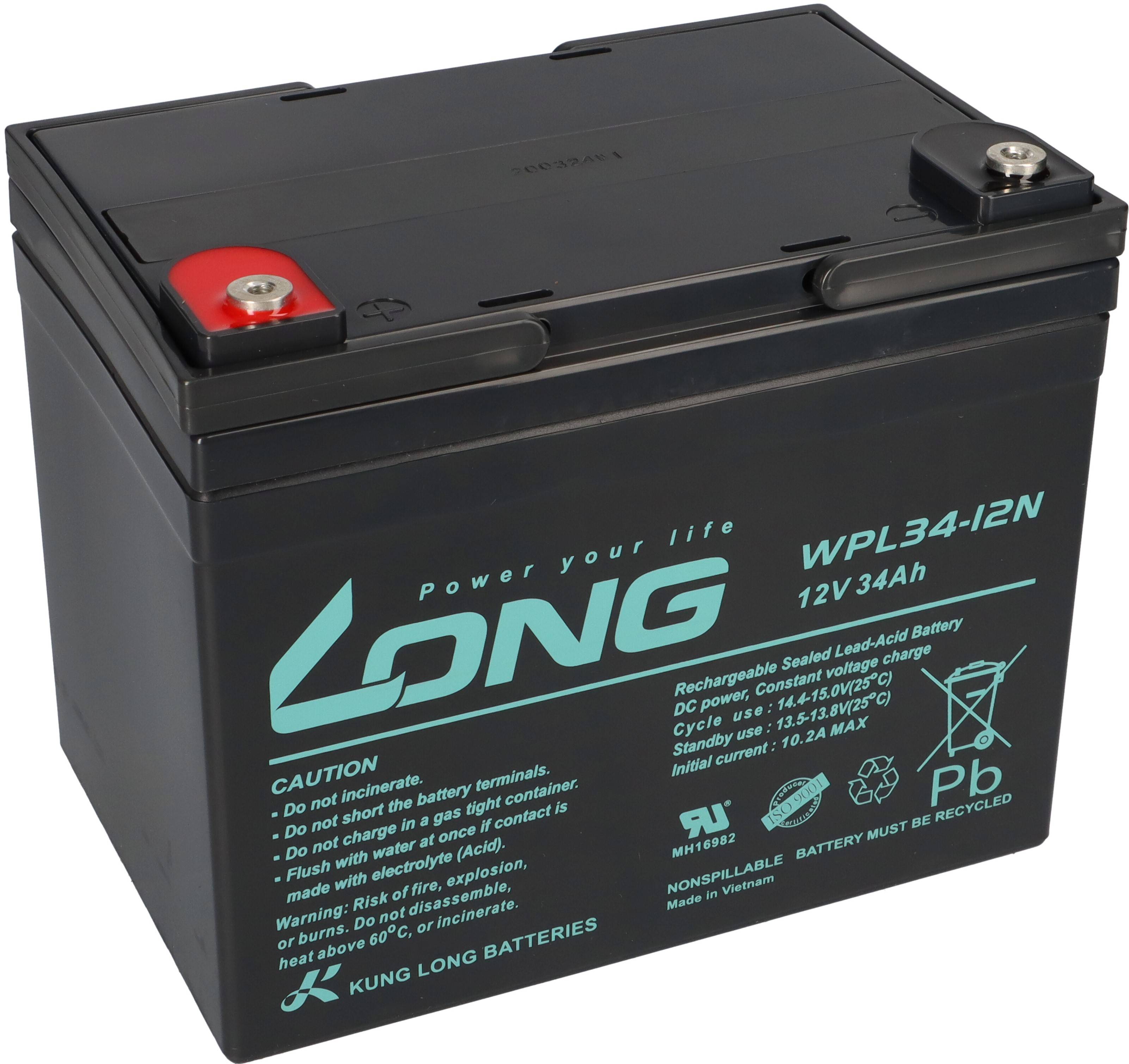 Kung Long WPL34-12N 12V 34Ah AGM Bleiakku M5 Longlife