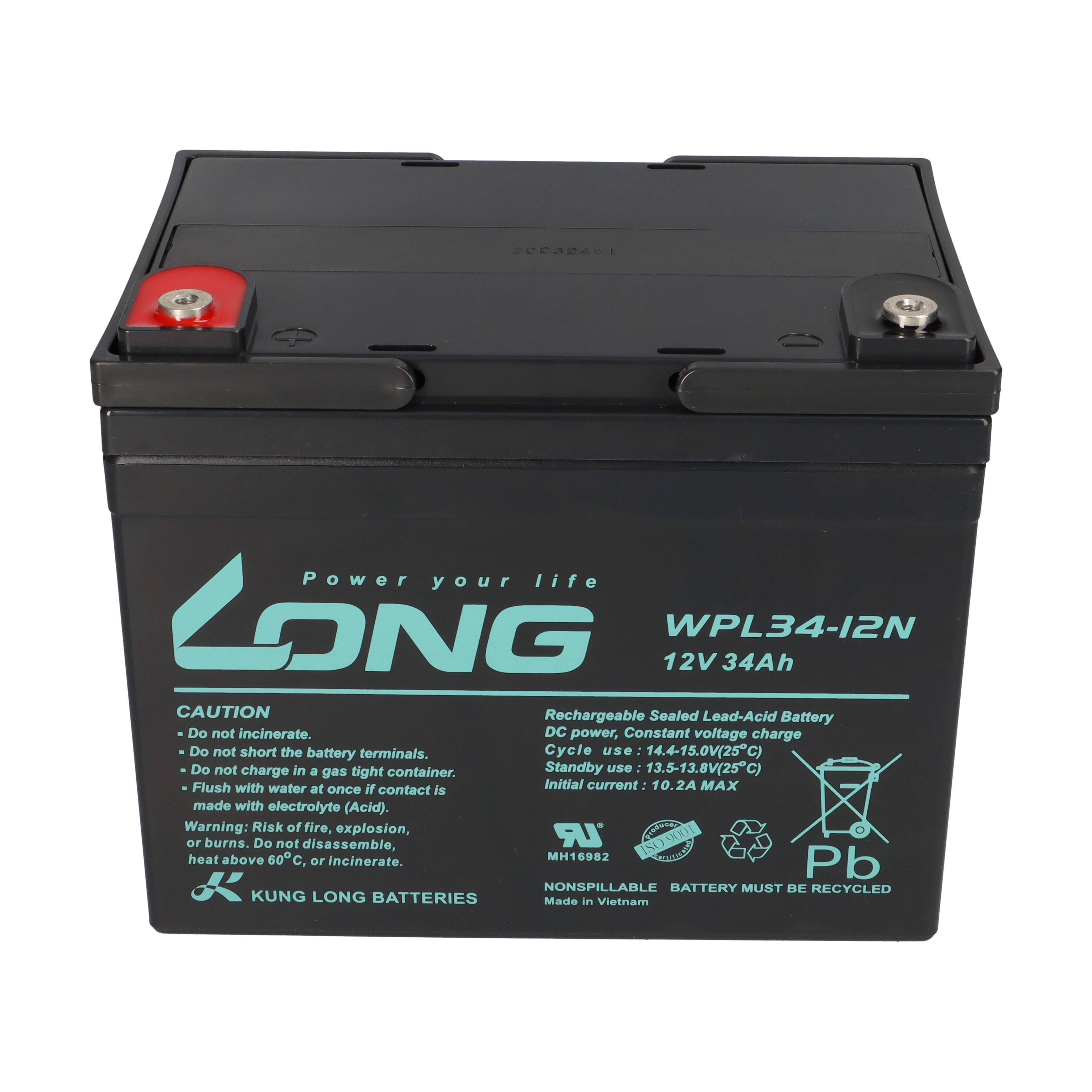 Kung Long WPL34-12N 12V 34Ah AGM Bleiakku M5 Longlife