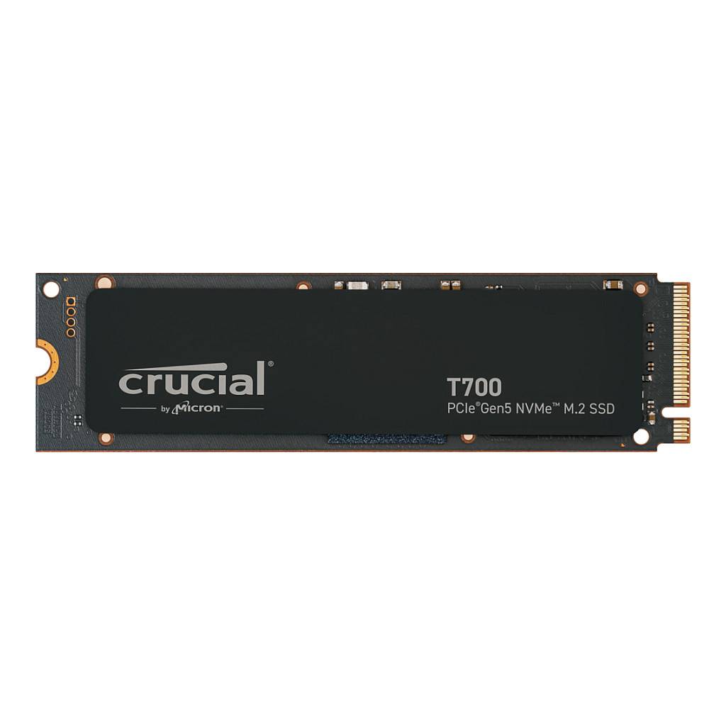 Eine M.2 NVMe SSD mit der Bezeichnung „Crucial T700 PCIe Gen5