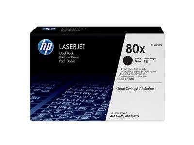 HP LaserJet 80X Dual Pack Tonerkassette, schwarz, kompatibel mit HP LaserJet Pro 400 M401, 400 M425 Druckern.