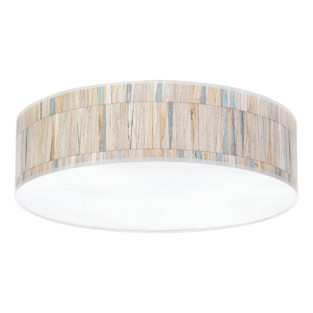 Deckenlampe Wohnzimmerleuchte Deckenlampe 4 flammig Küchenlampe, Tapete multicolor, Metall Kunststoff weiß, 4x E27, DxH 48x14 cm