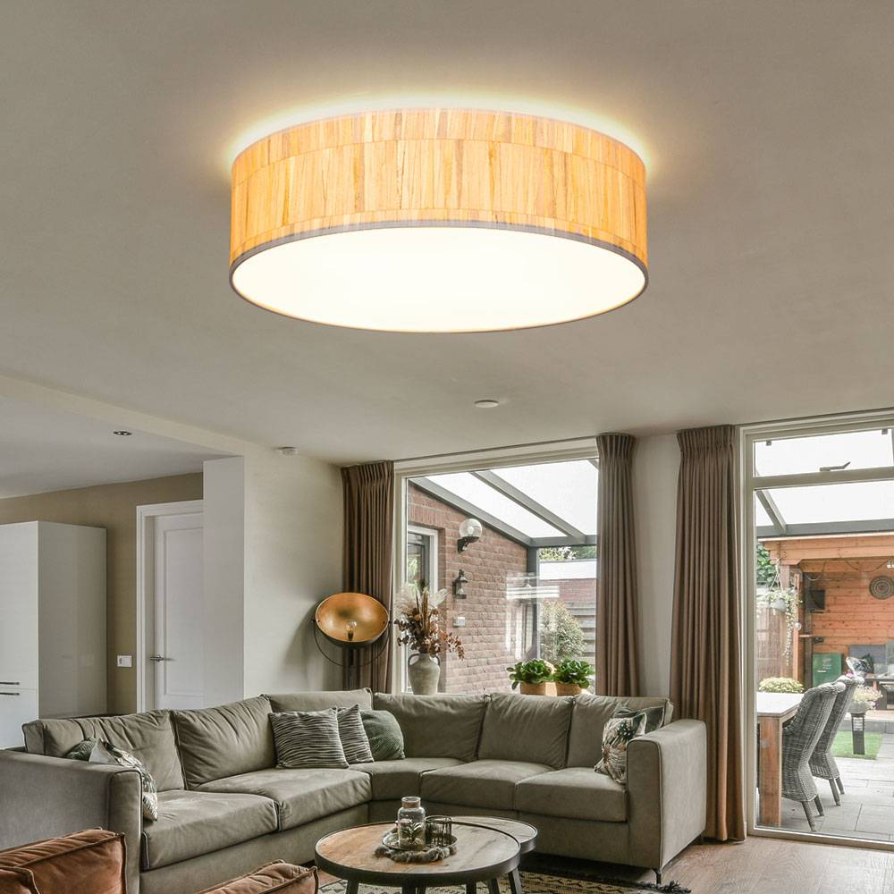 Deckenlampe Wohnzimmerleuchte Deckenlampe 4 flammig Küchenlampe, Tapete multicolor, Metall Kunststoff weiß, 4x E27, DxH 48x14 cm