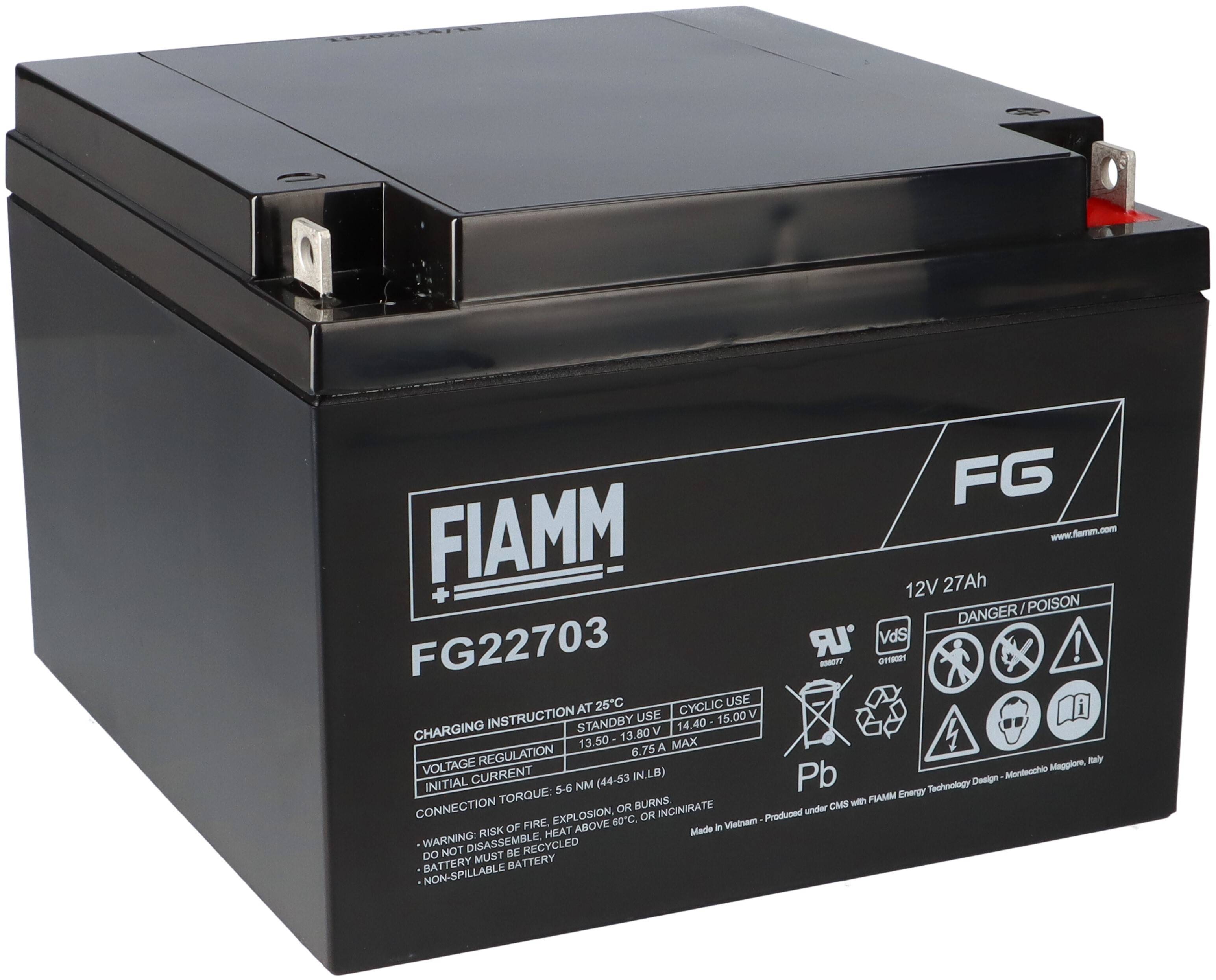 Fiamm Blei-Akku FG22703 12V 27Ah Pb M5 Schraubanschluss