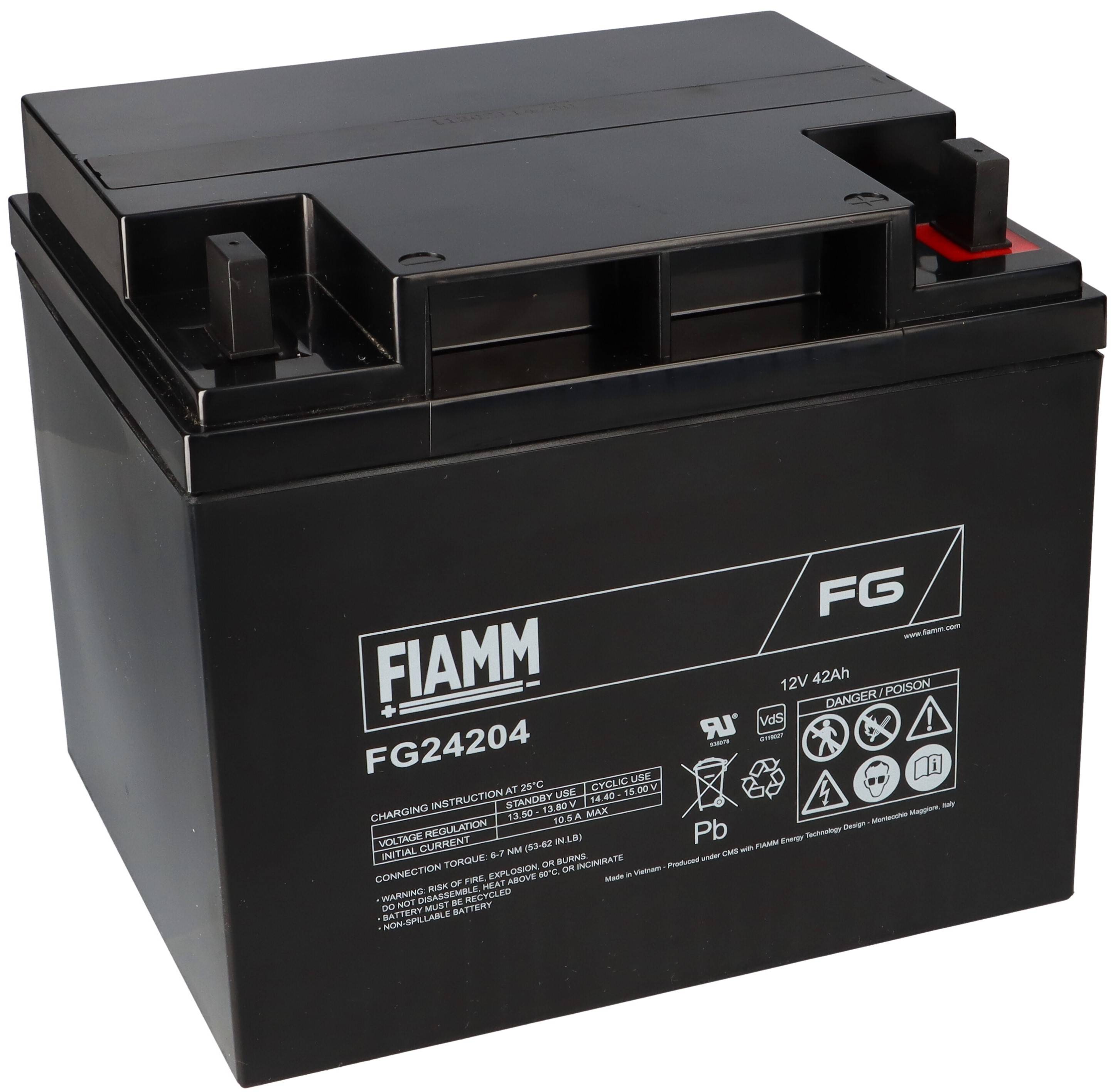Fiamm Blei-Akku FG24204 12V 42Ah Pb M6 Schraubanschluss