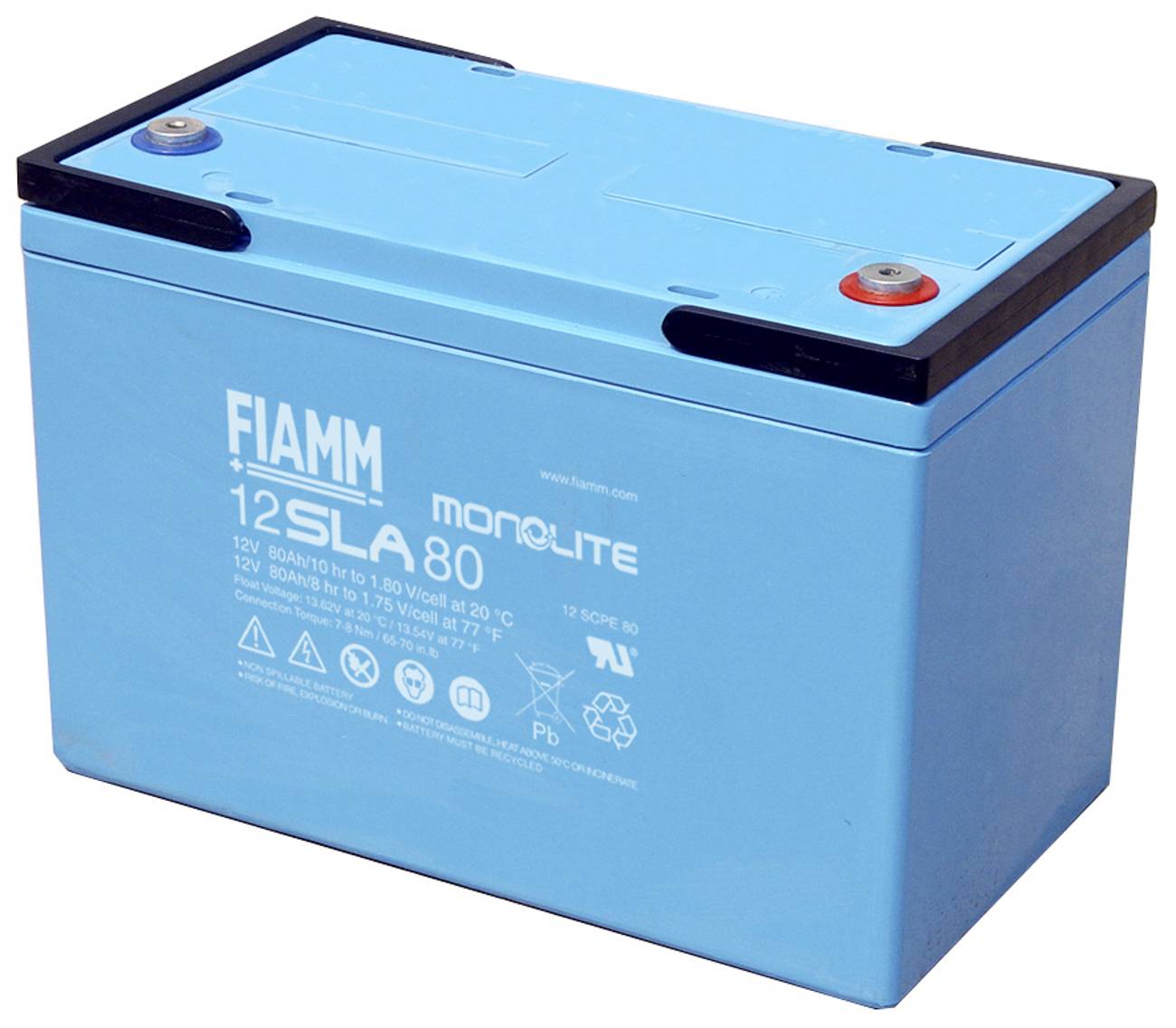 Fiamm Blei-Akku 12SLA80L MonoLite 12V 80Ah M8 Innengewinde