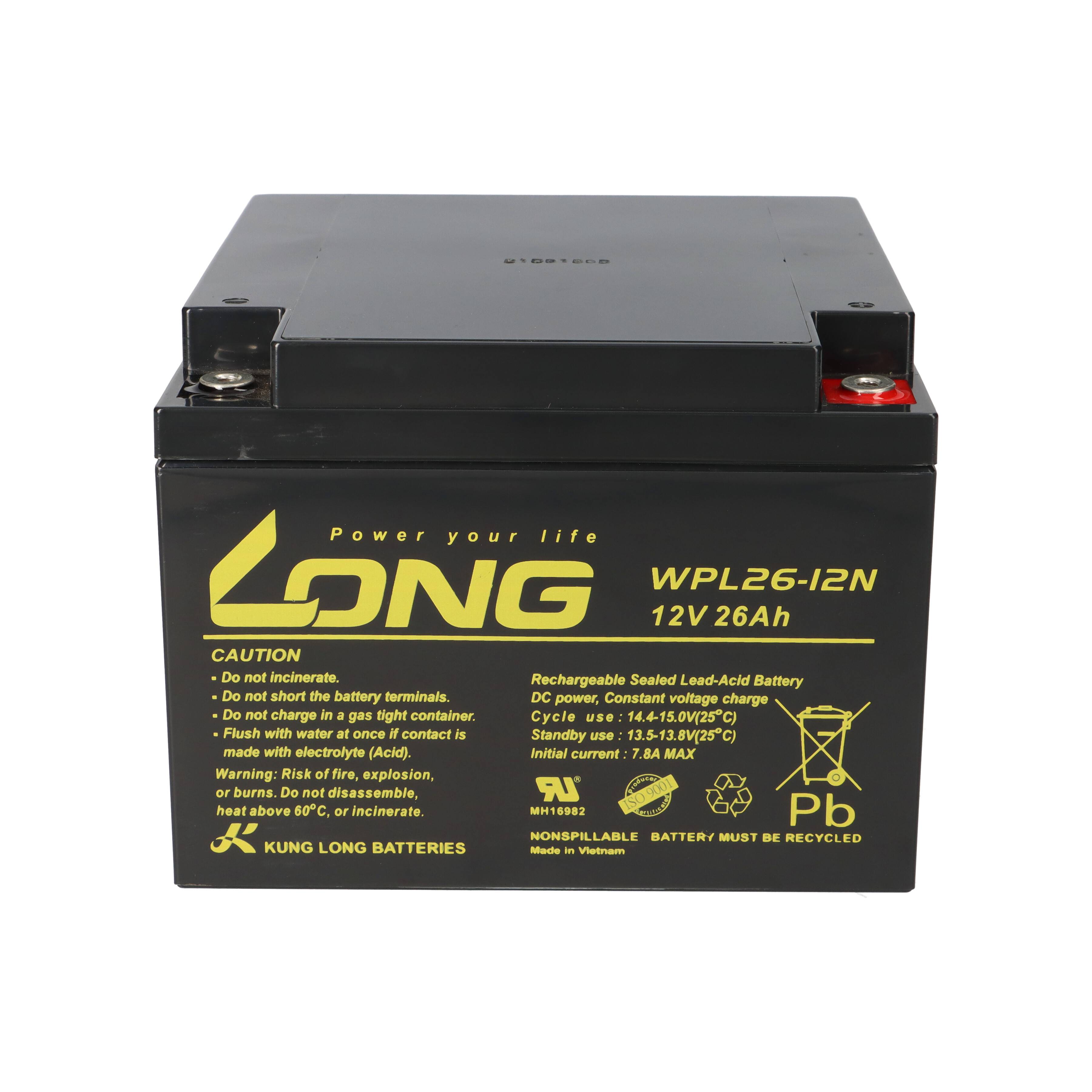 Kung Long WPL26-12N Pb Blei Akku 12V 26Ah longlife