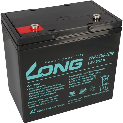 Kung Long Akku 12V 55Ah Pb Batterie Bleigel WPL55-12N Longlife Kung Long Akku 12V 55Ah Pb Batterie Bleigel WPL55-12N Longlife