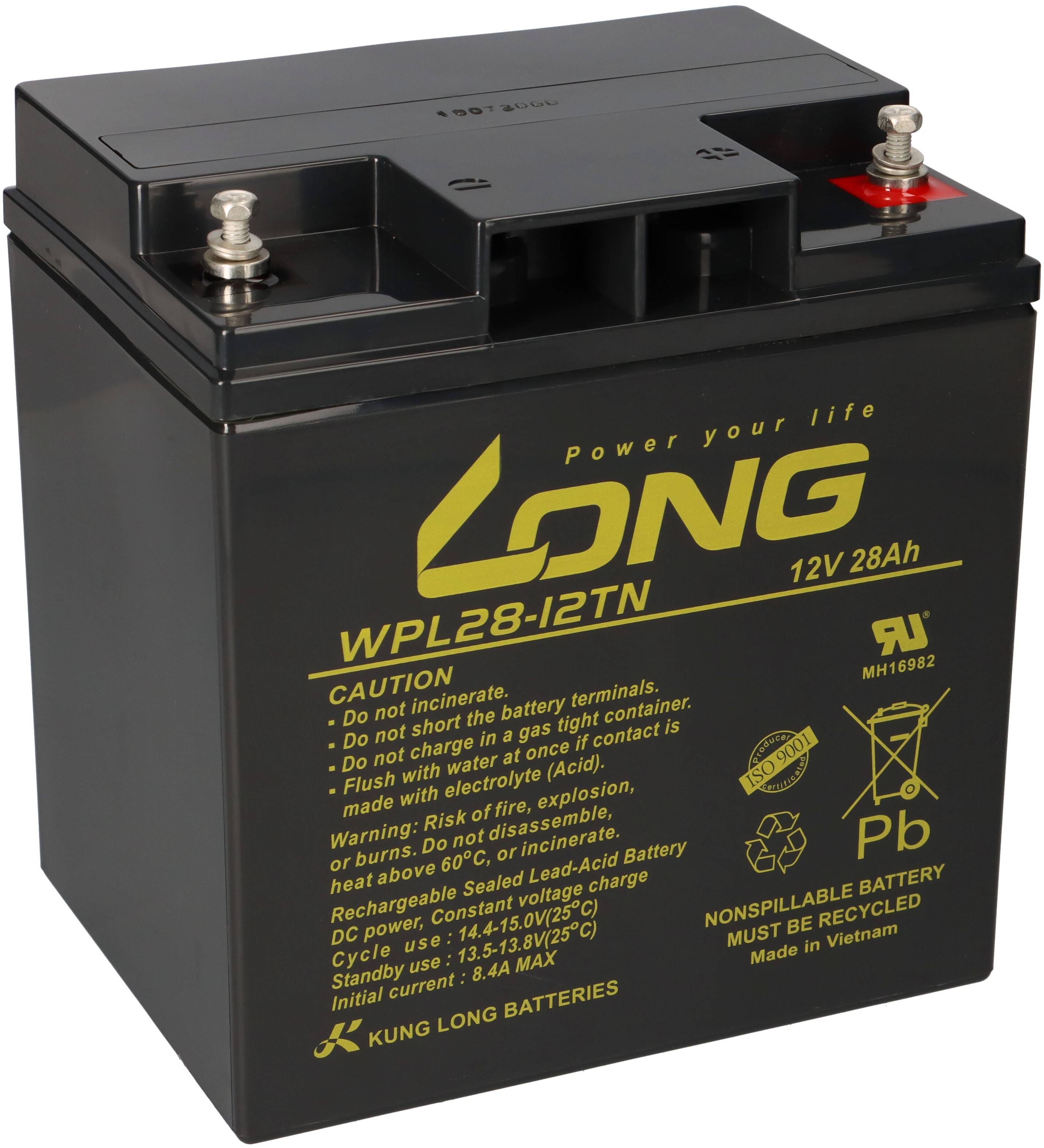 Kung Long Akku 12V 28Ah Pb Batterie Bleigel WPL28-12TN Longlife