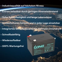 Kung Long Akku 12V 12Ah Pb Batterie Bleigel WPL12-12 Longlife Kung Long Akku 12V 12Ah Pb Batterie Bleigel WPL12-12 Longlife