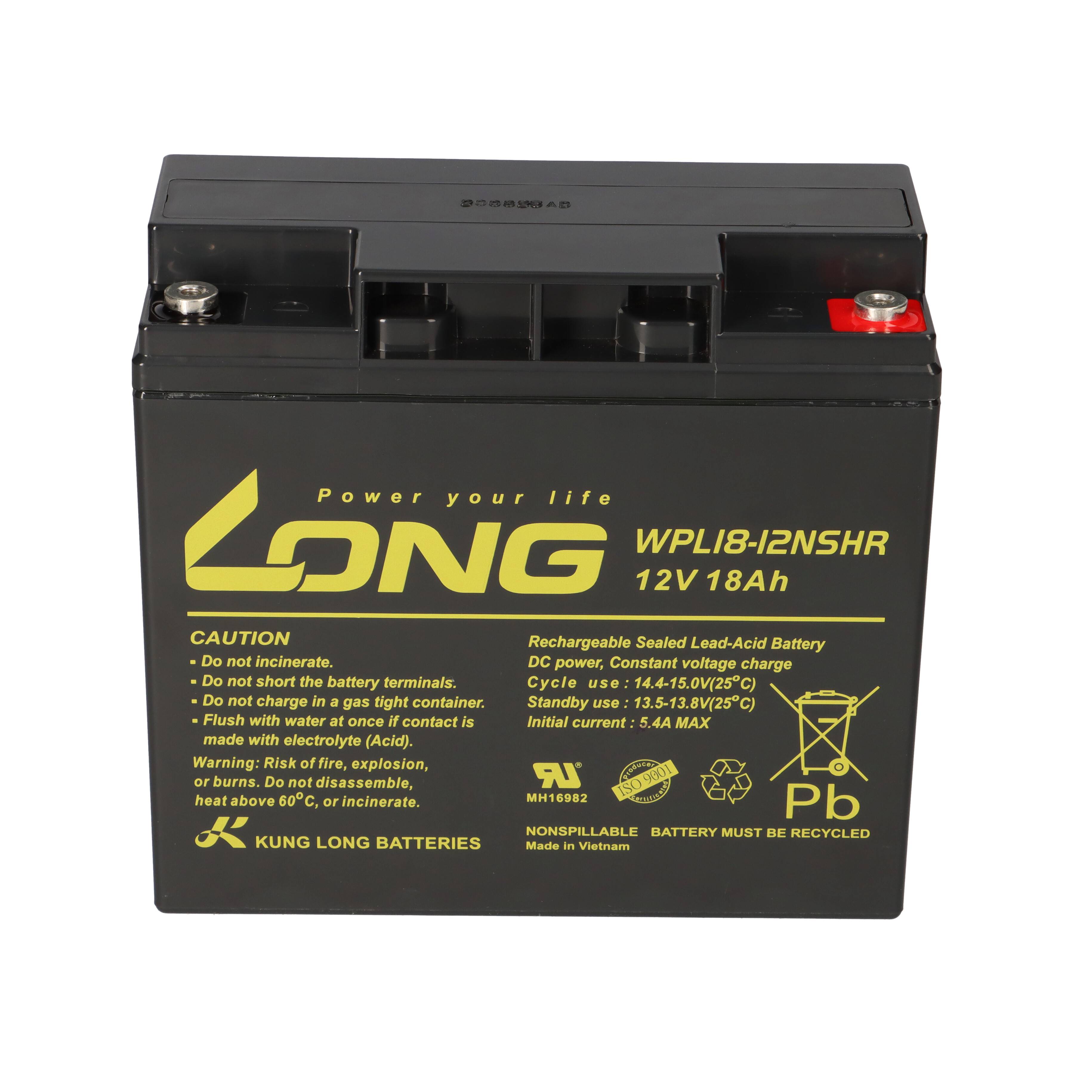 Kung Long WPL18-12NSHR 12V 18Ah AGM Bleiakku M5 Hochstrom